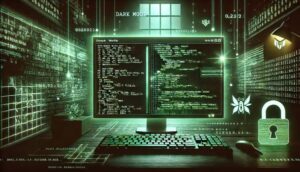 Lines of code displayed on a computer screen, symbolizing hacking.