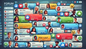 A lively online forum discussion with multiple users sharing comments and engaging in conversation.